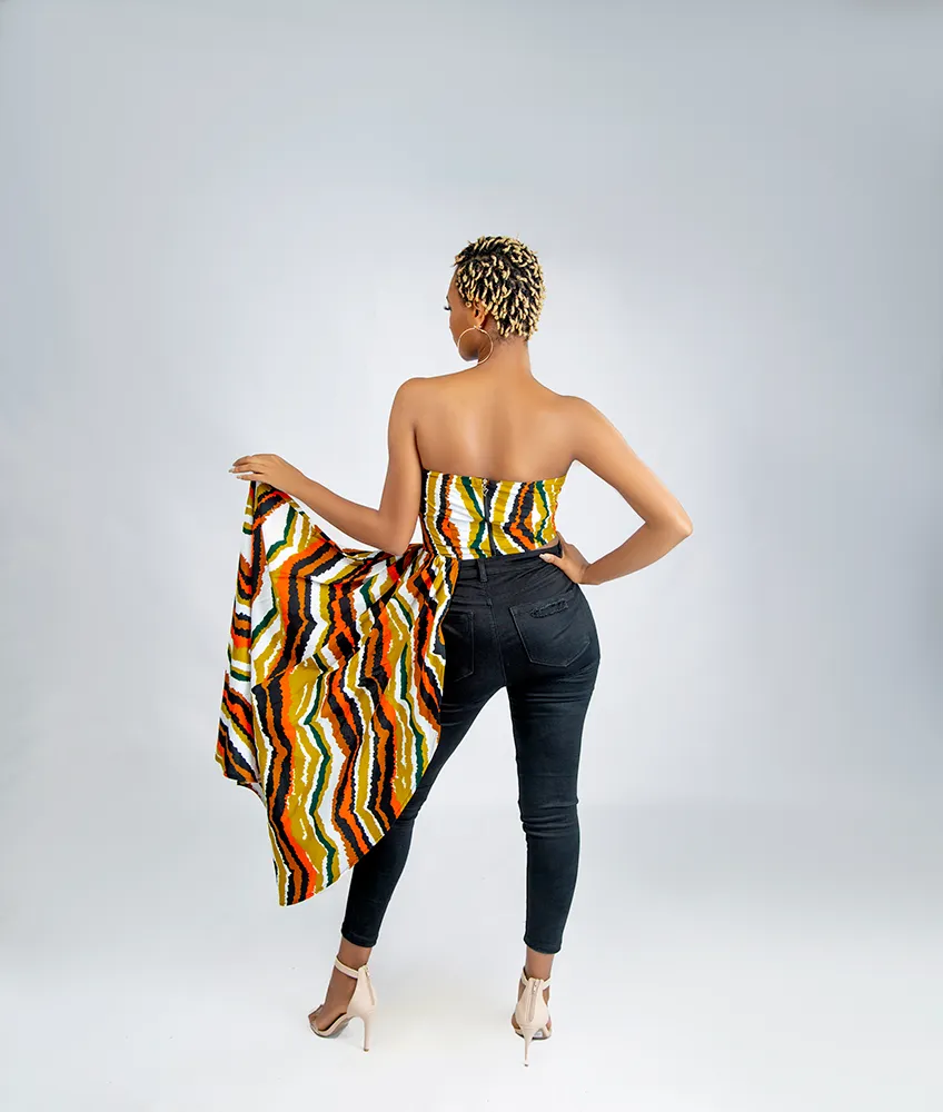 African Print Sweet Nayanka Assymetric Top