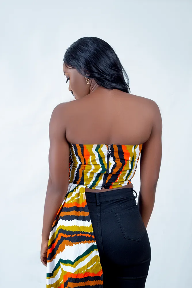 African Print Sweet Nayanka Assymetric Top
