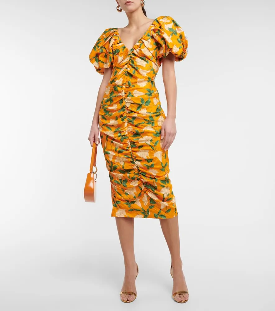 Agua by Agua Bendita Camelia Sabanero Dorado floral-print midi dress