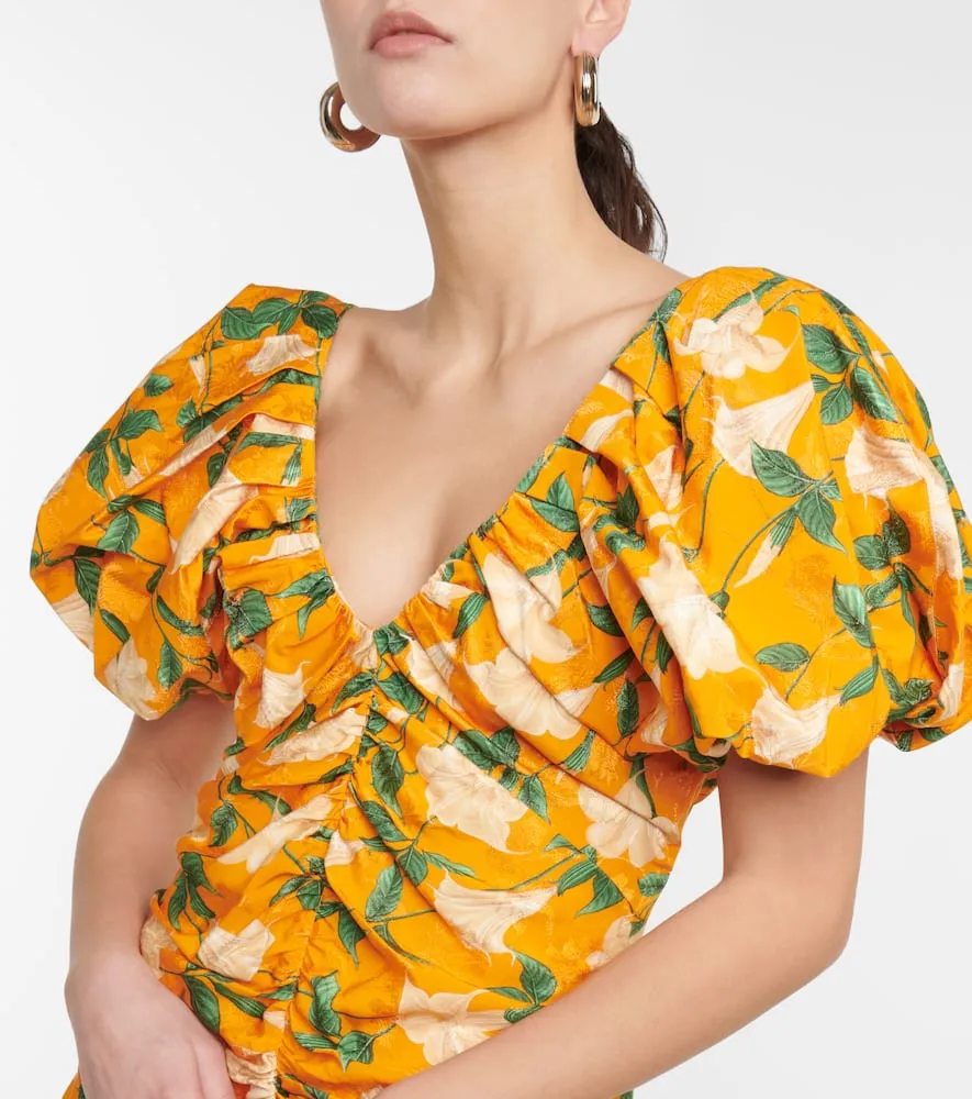 Agua by Agua Bendita Camelia Sabanero Dorado floral-print midi dress