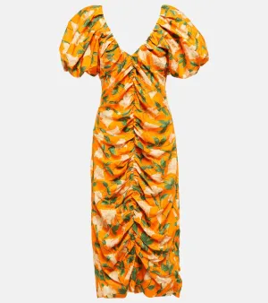 Agua by Agua Bendita Camelia Sabanero Dorado floral-print midi dress