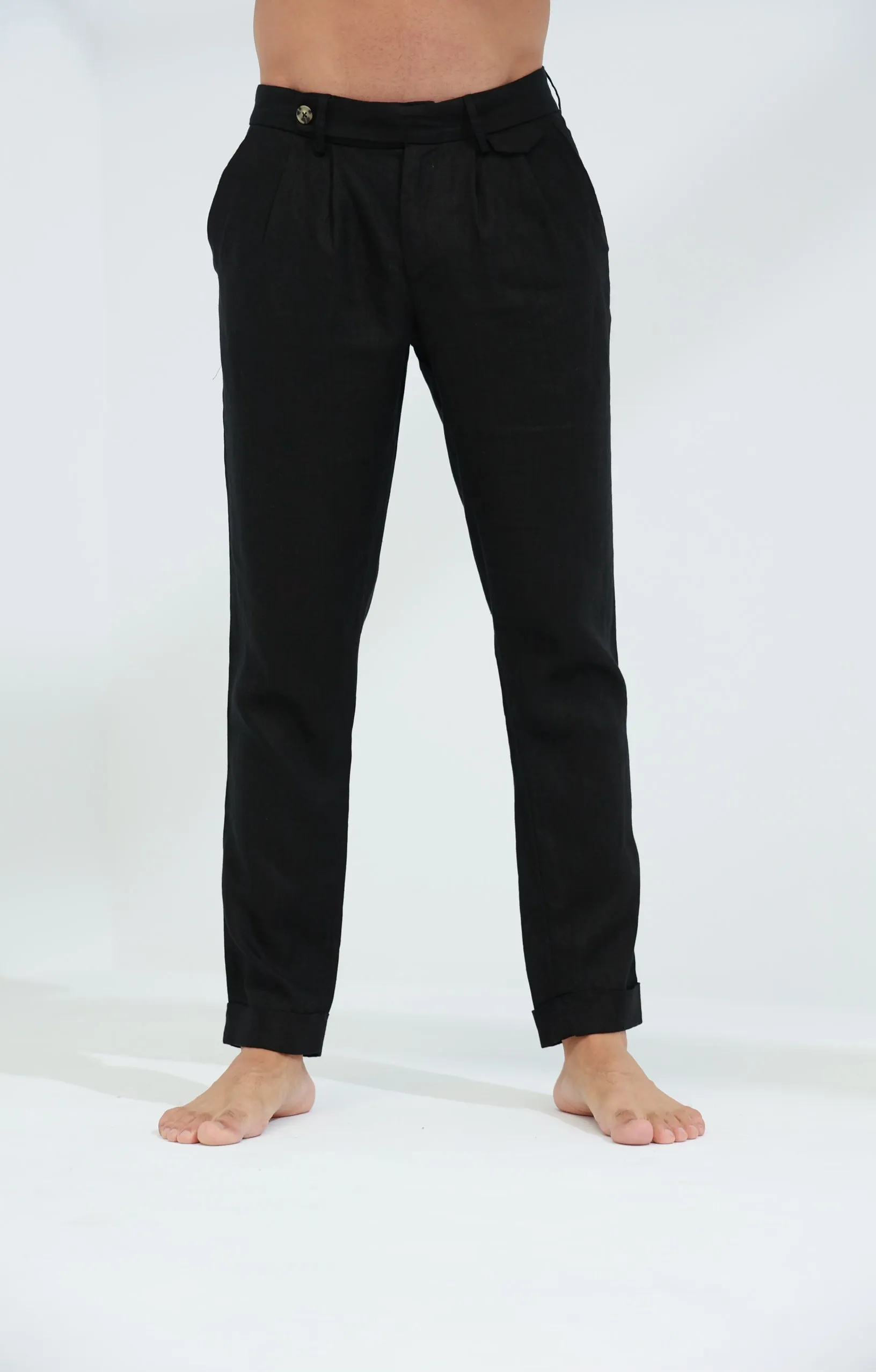 Armonia Men's Linen Pants Black