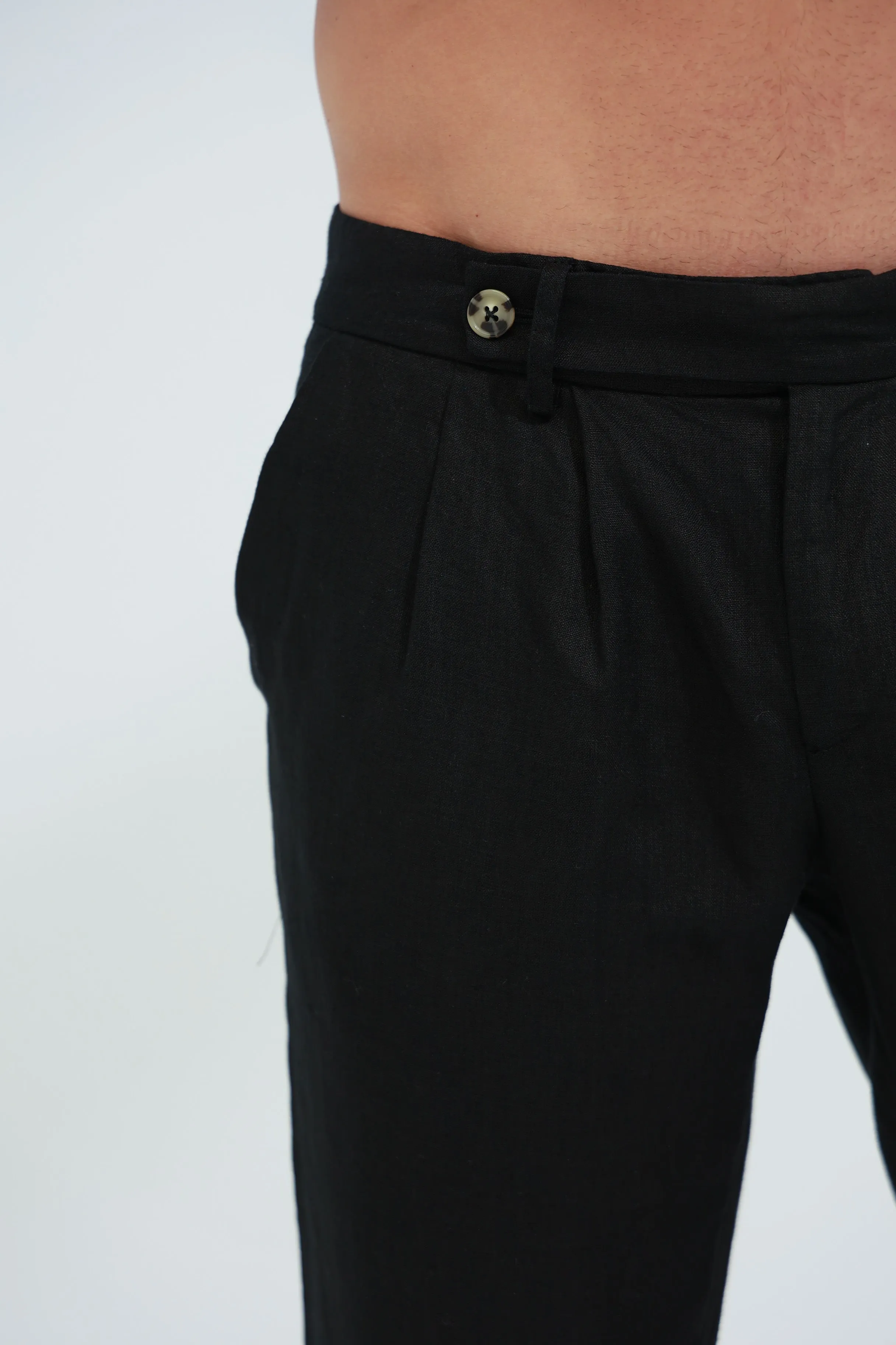 Armonia Men's Linen Pants Black