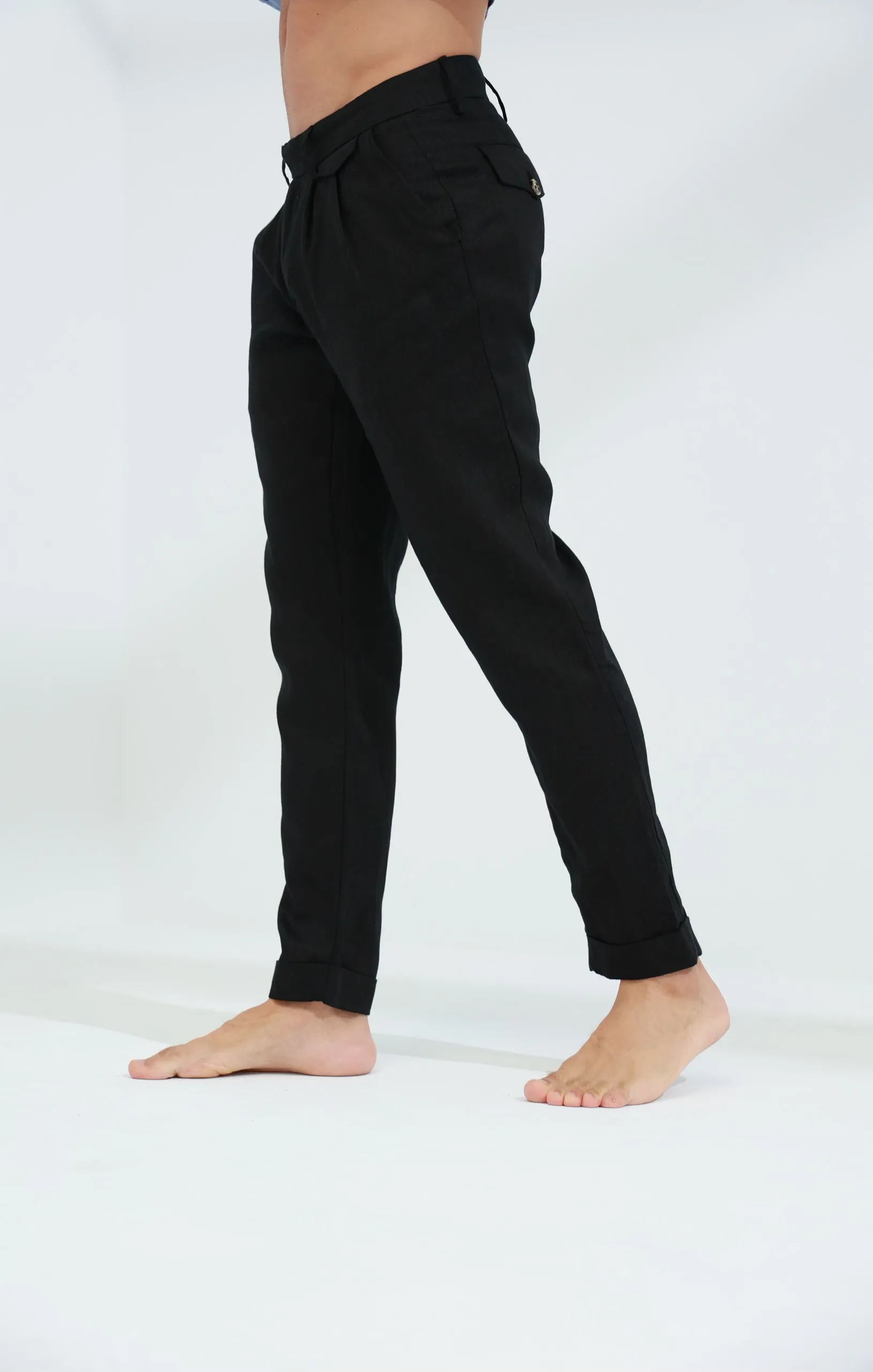 Armonia Men's Linen Pants Black