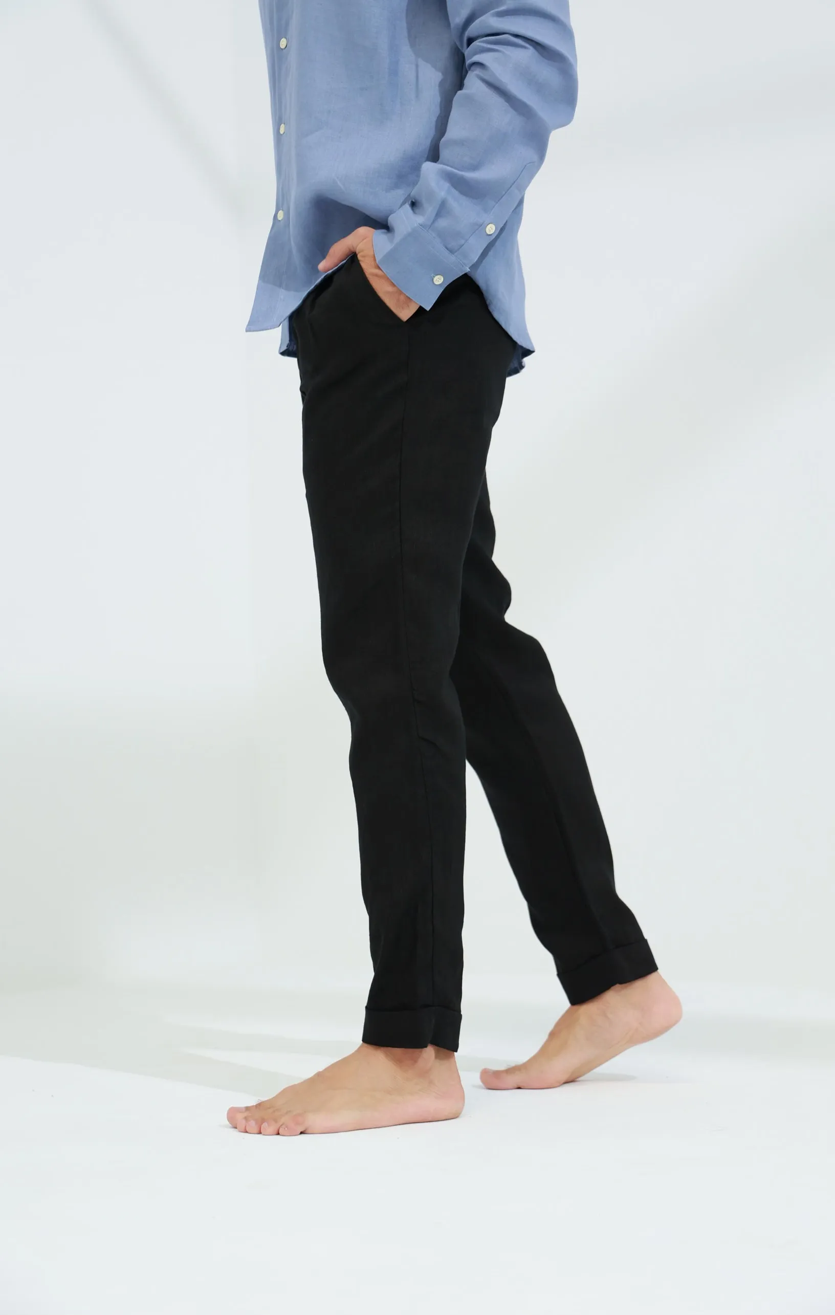 Armonia Men's Linen Pants Black