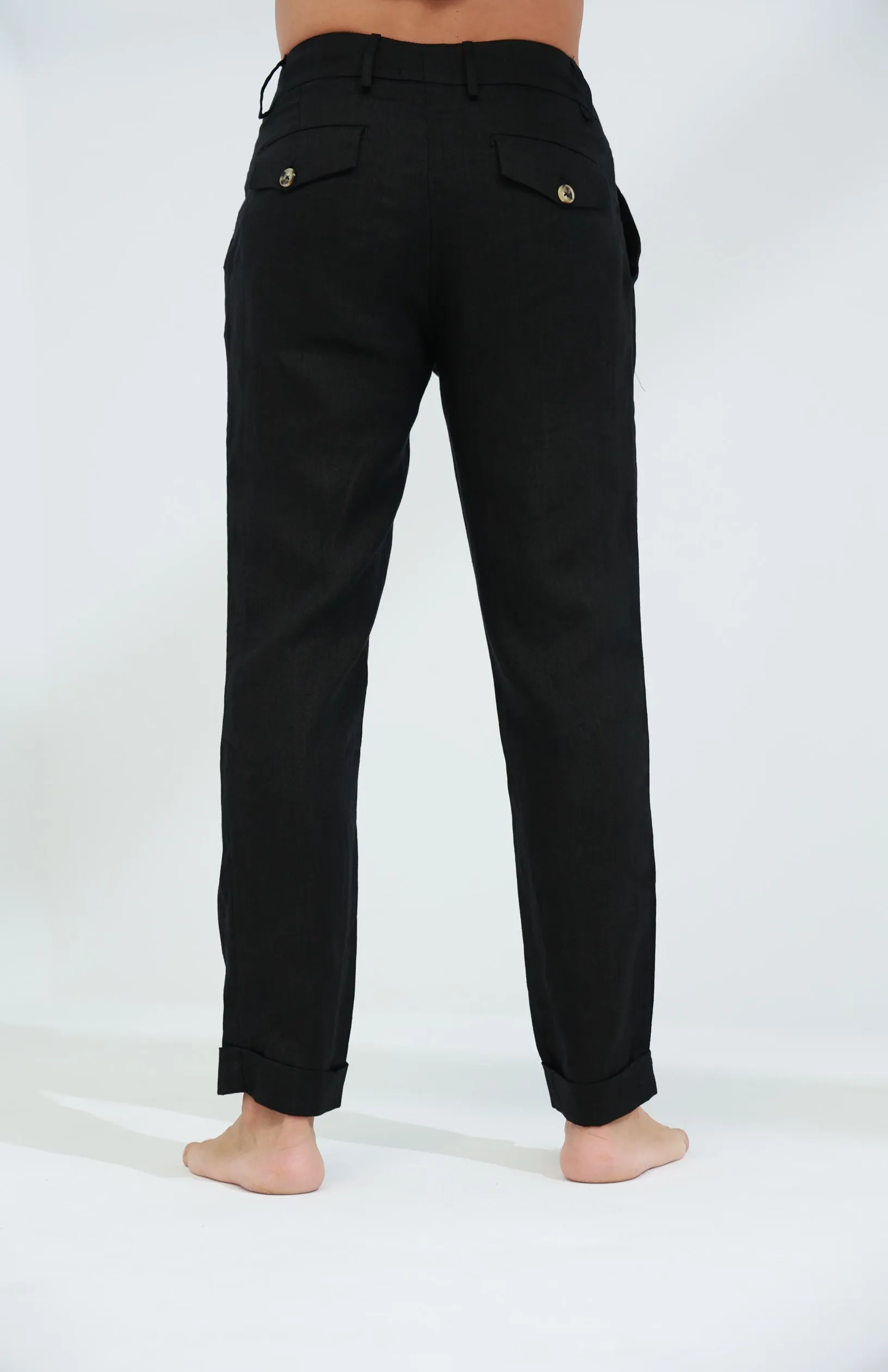 Armonia Men's Linen Pants Black