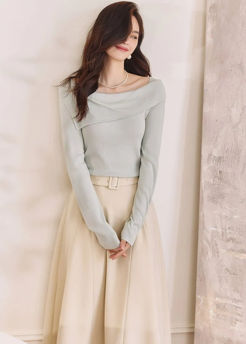 ASYMMETRIC OFF-SHOULDER SWEATER