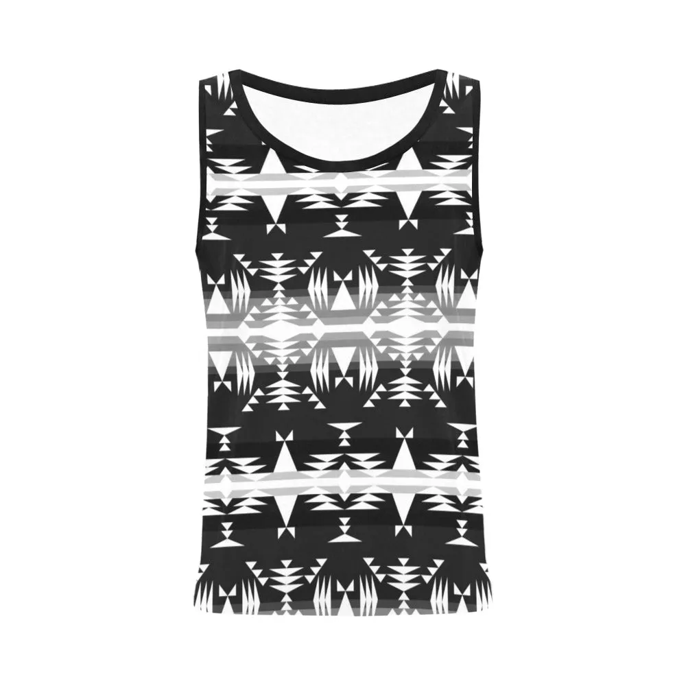 Between the Mountains Black and White Tank Top for Women