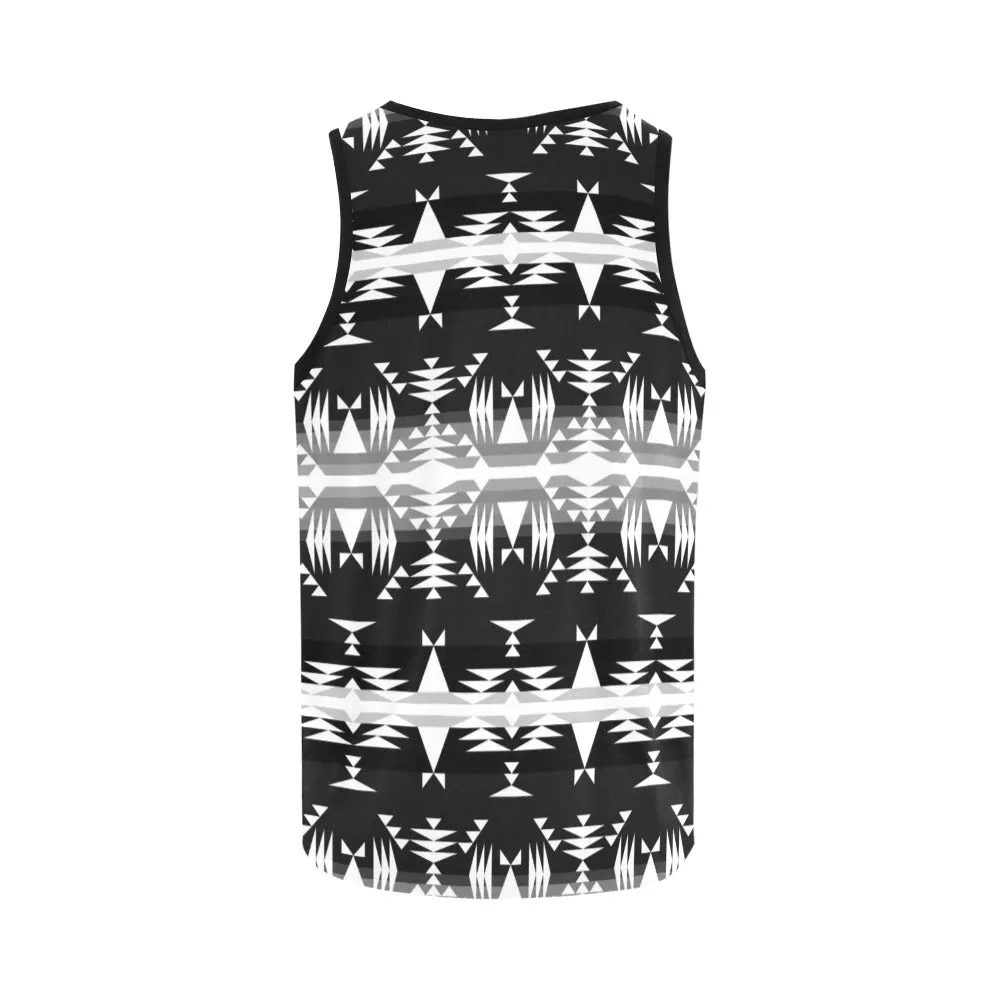 Between the Mountains Black and White Tank Top for Women