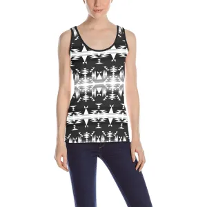 Between the Mountains Black and White Tank Top for Women