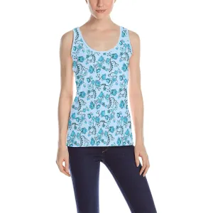 Blue Floral Amour Tank Top for Women