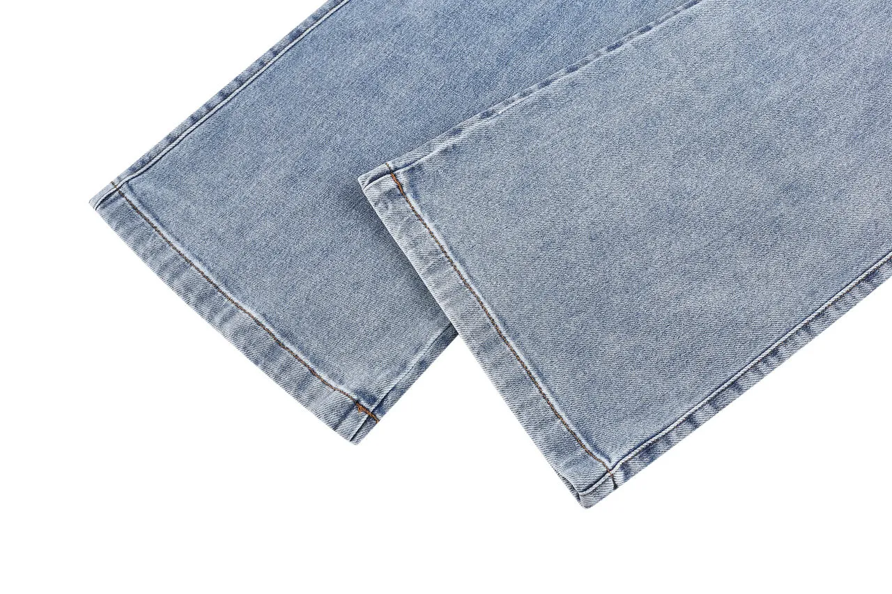 Denim Wide Leg Pants with Inner Waistband