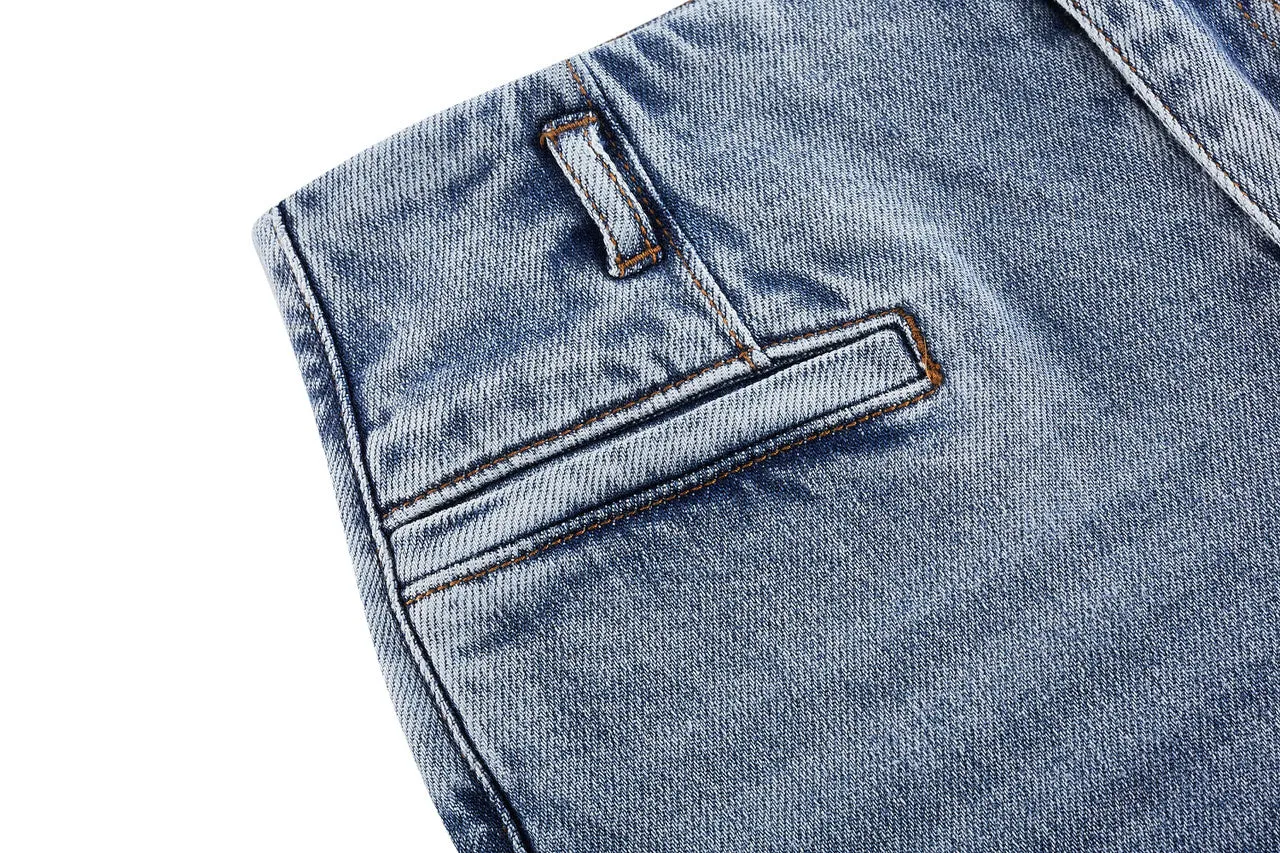 Denim Wide Leg Pants with Inner Waistband