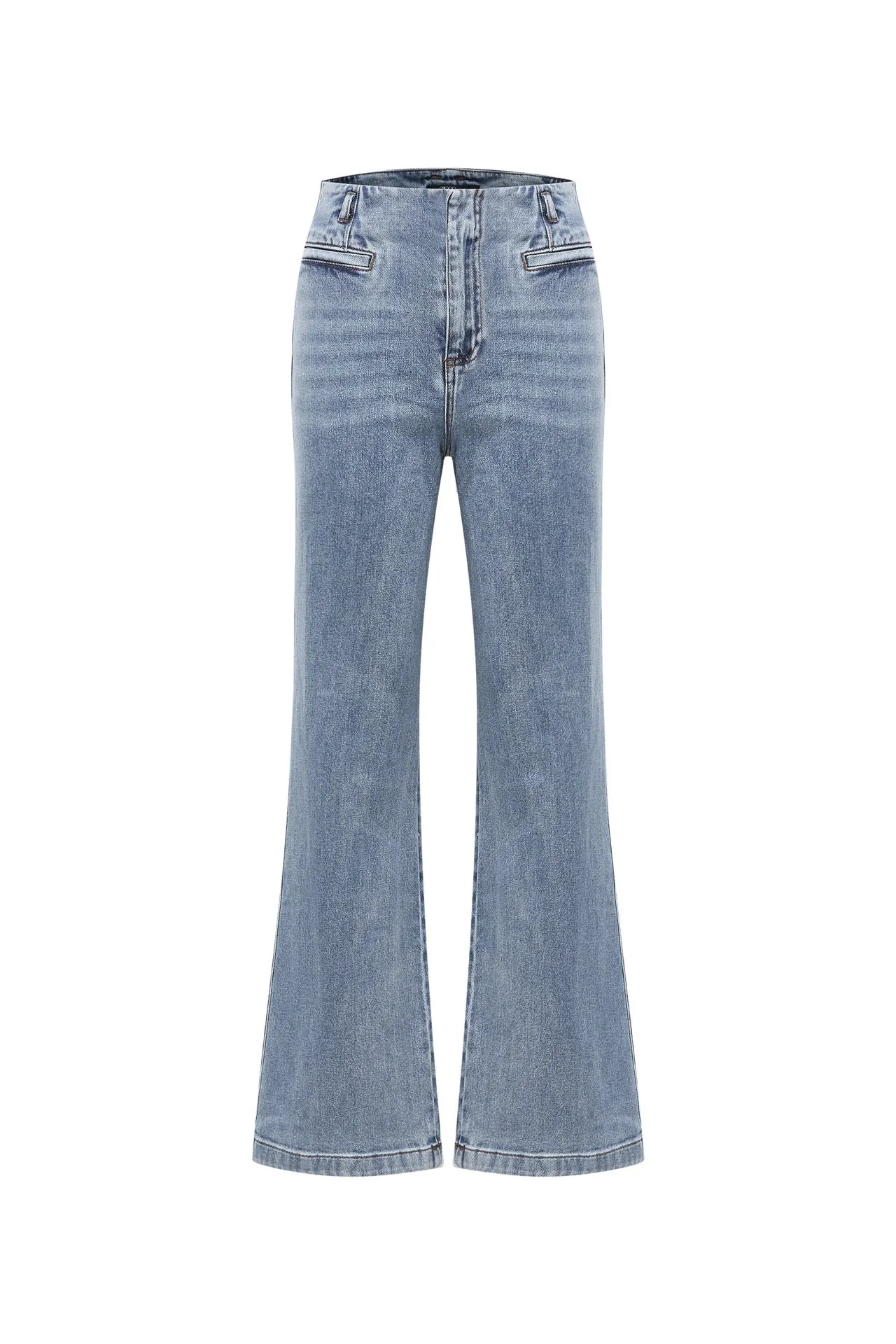 Denim Wide Leg Pants with Inner Waistband