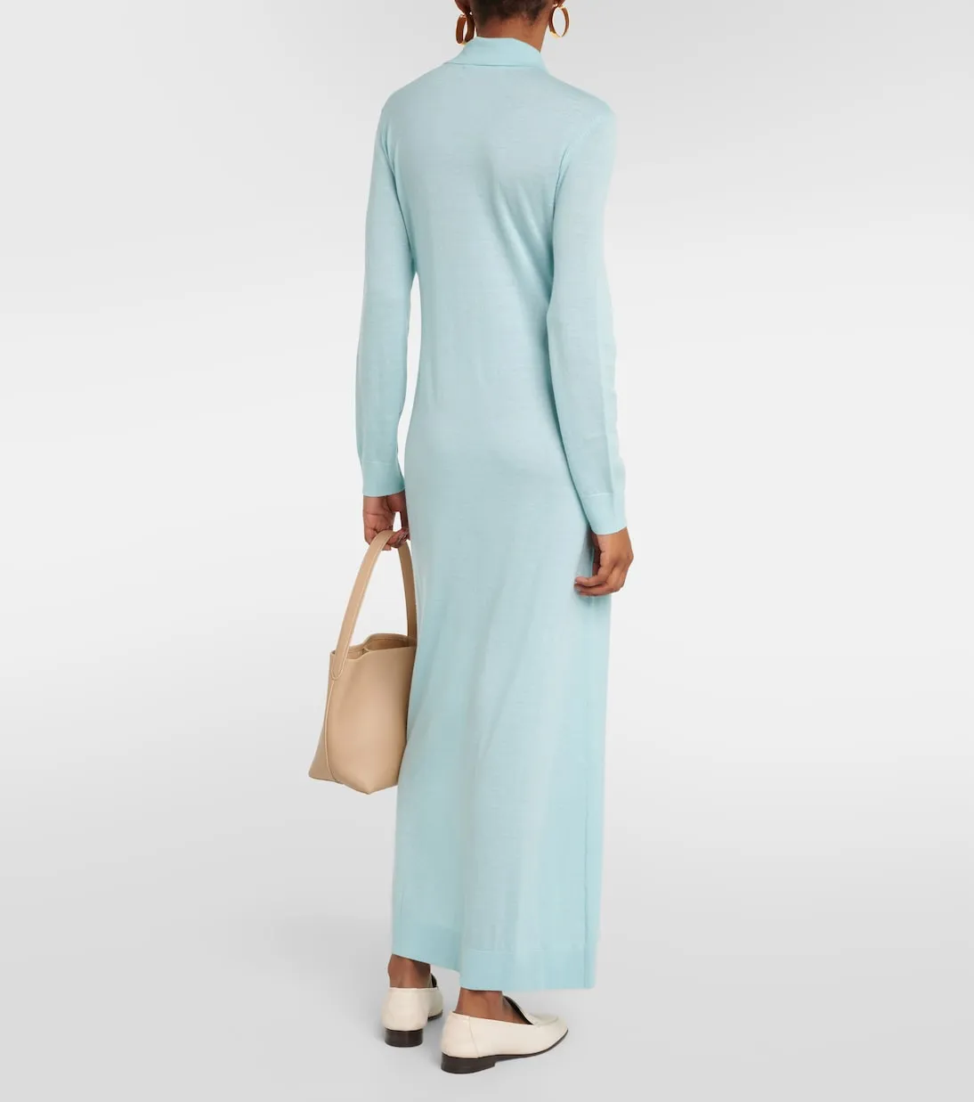 Erika Lisa Yang cashmere shirt dress, blue