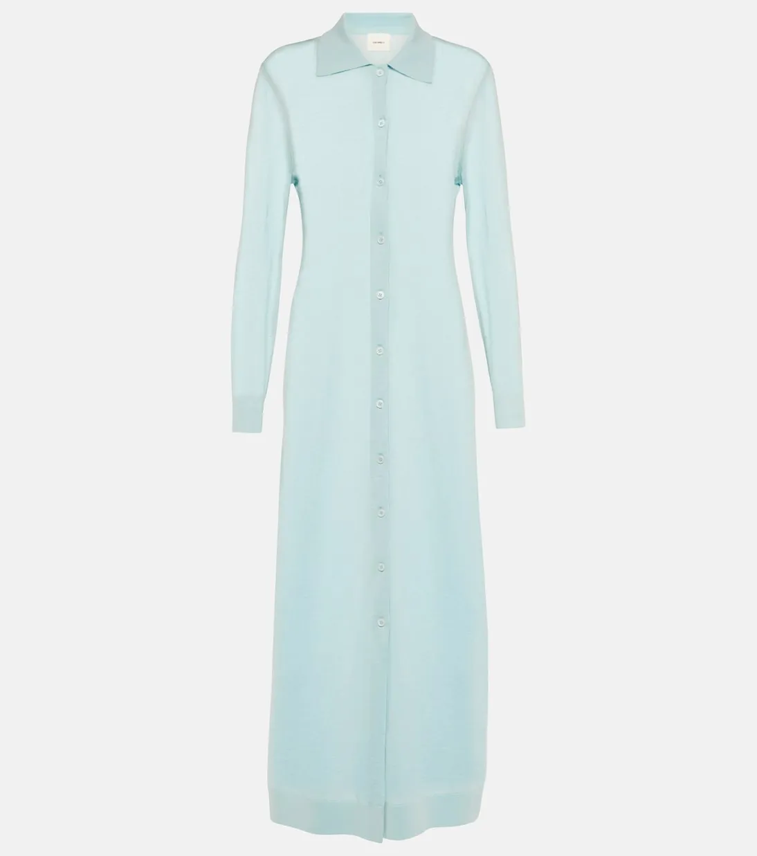 Erika Lisa Yang cashmere shirt dress, blue