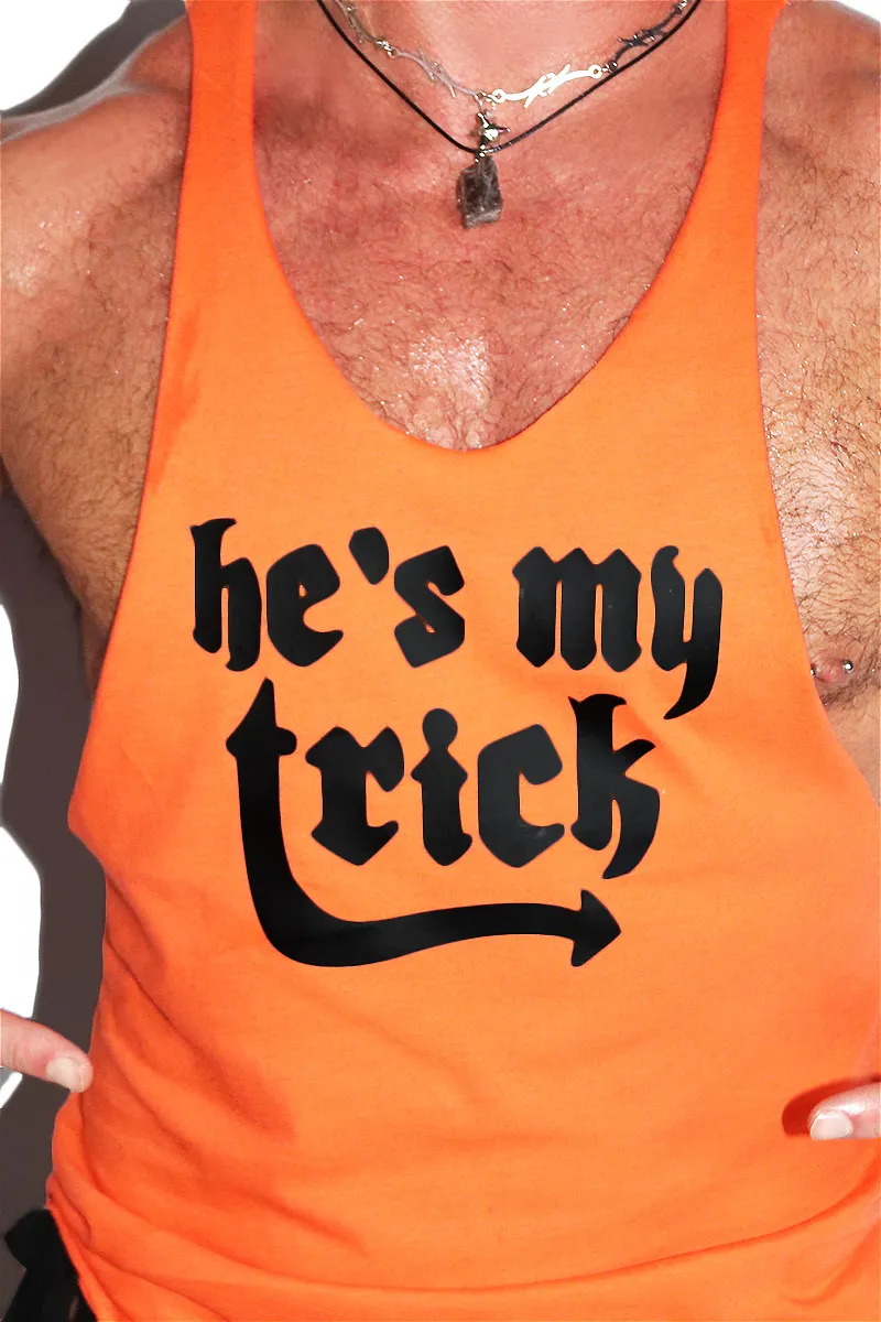 He's My Trick String Tank- Orange
