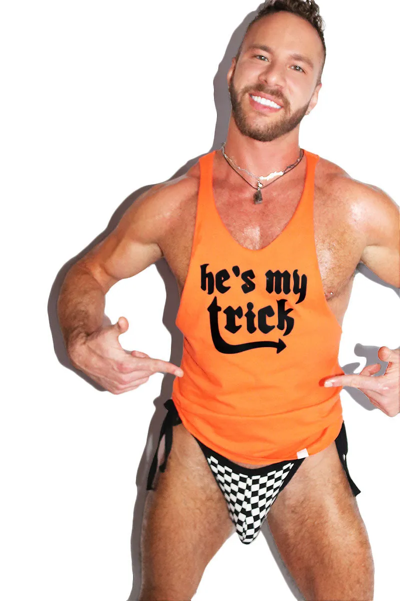 He's My Trick String Tank- Orange