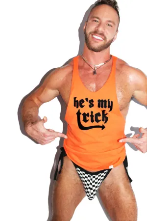 He's My Trick String Tank- Orange