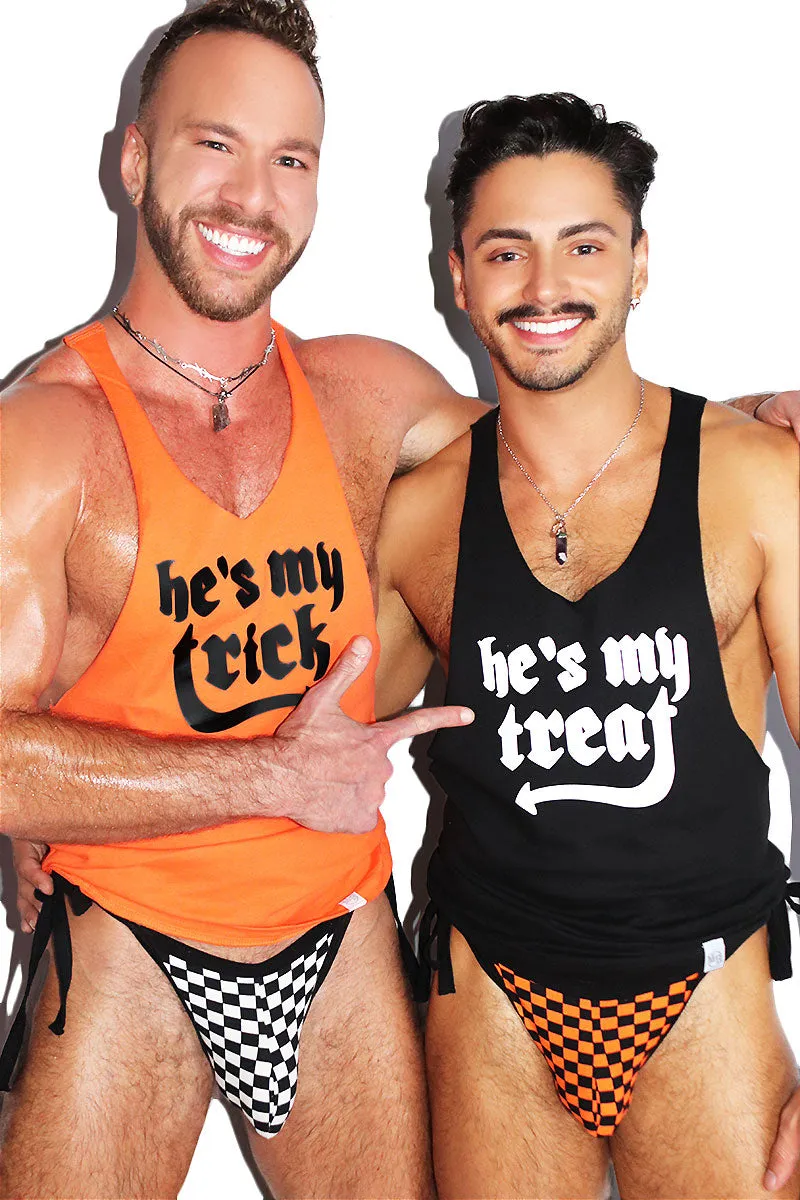 He's My Trick String Tank- Orange