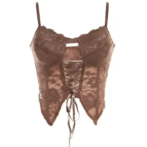 Lace Self-Tie Corset Cami