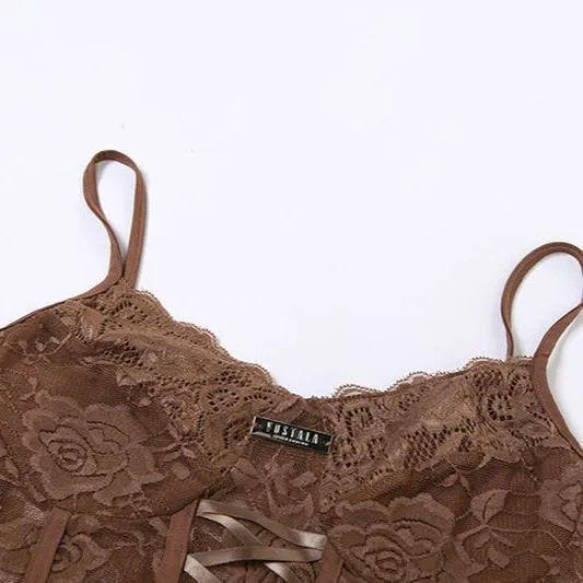Lace Self-Tie Corset Cami