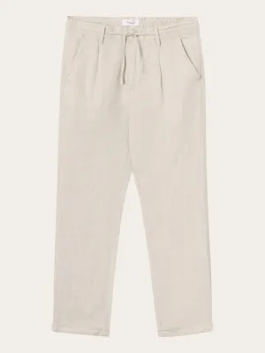 Loose fit natural linen pant - Light feather gray