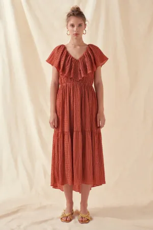 Midi Dress with Ruffle Detail
