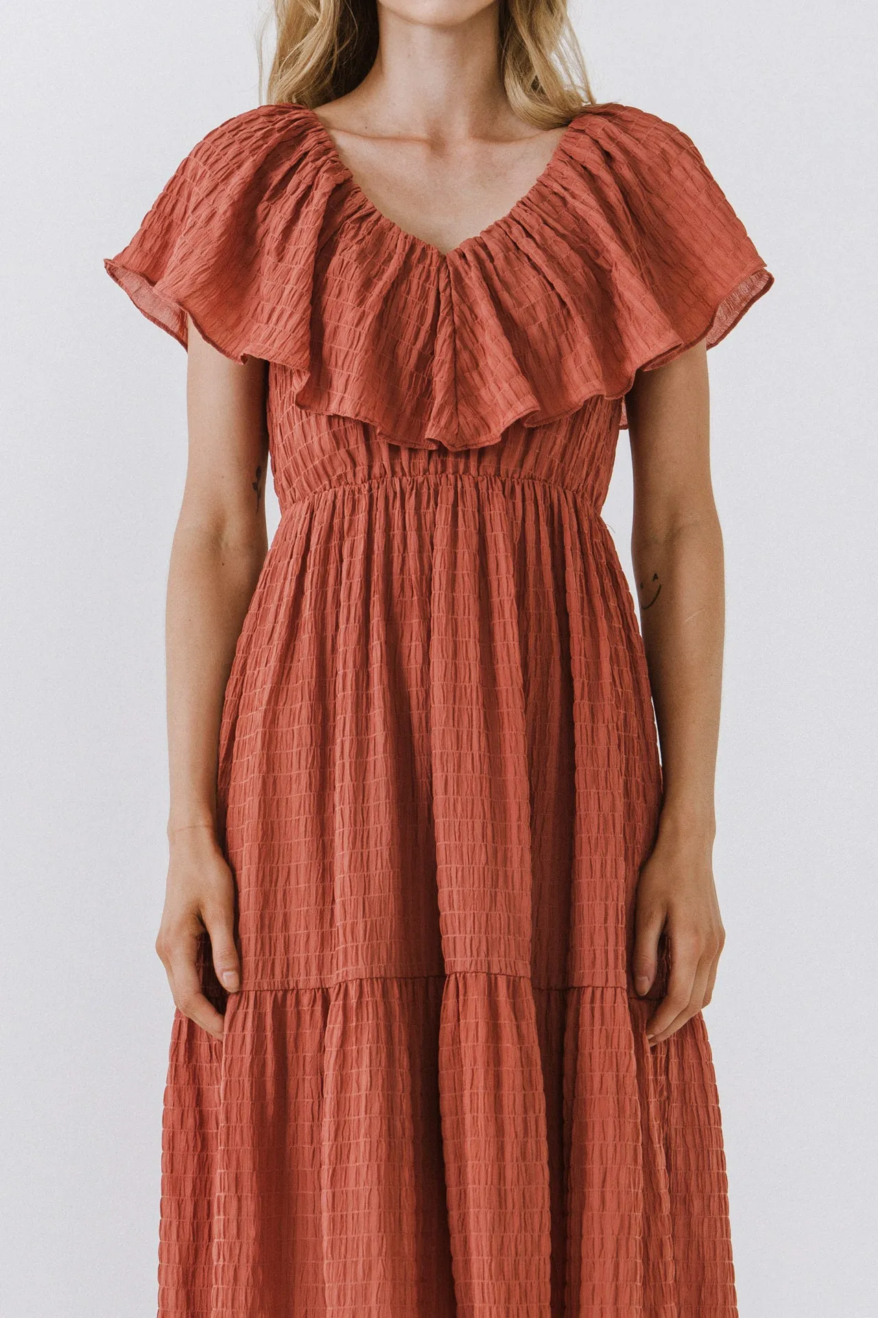 Midi Dress with Ruffle Detail