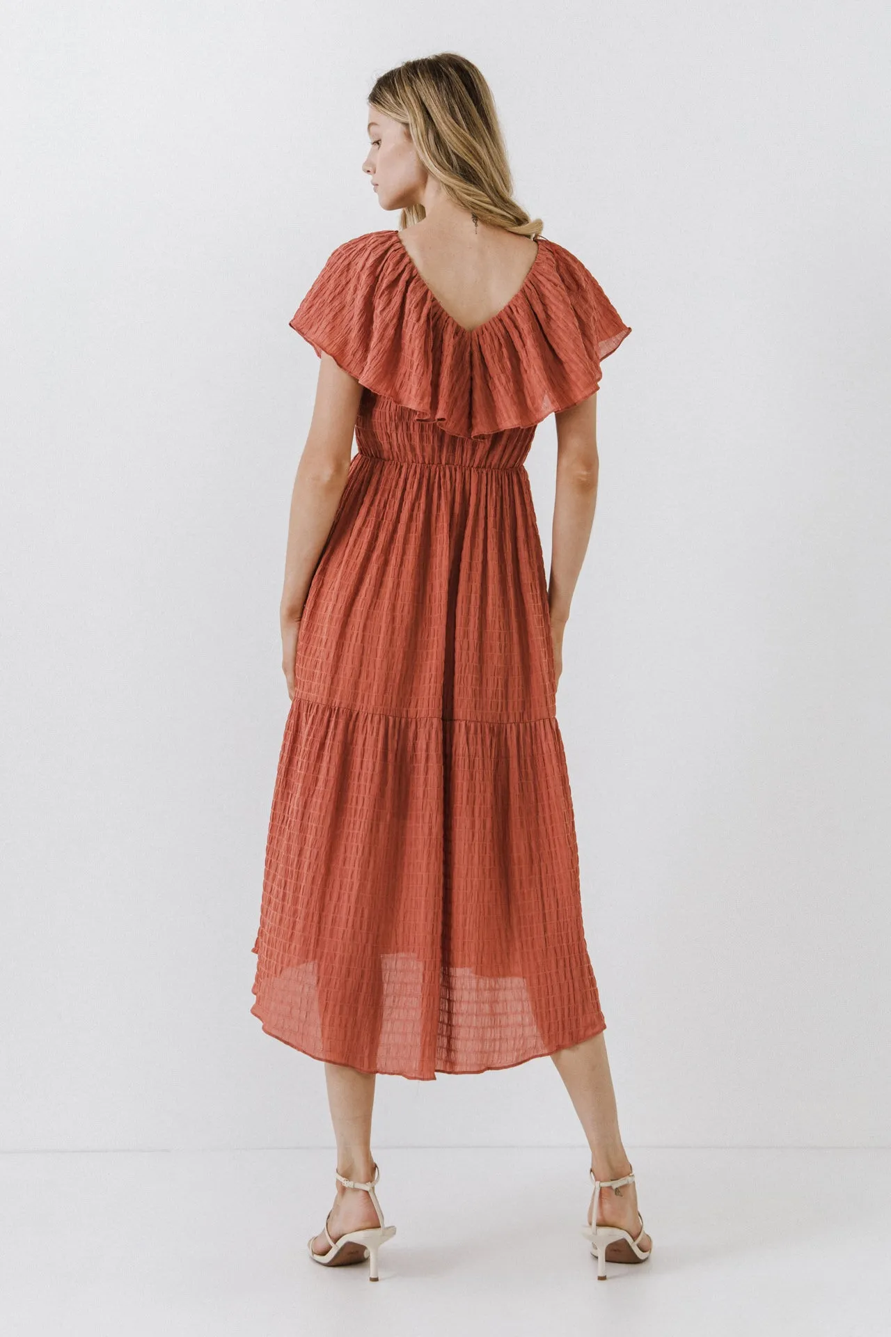 Midi Dress with Ruffle Detail