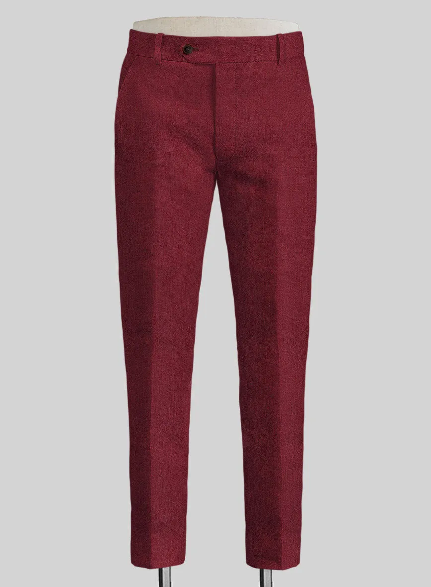 Moscow Maroon Linen Pants