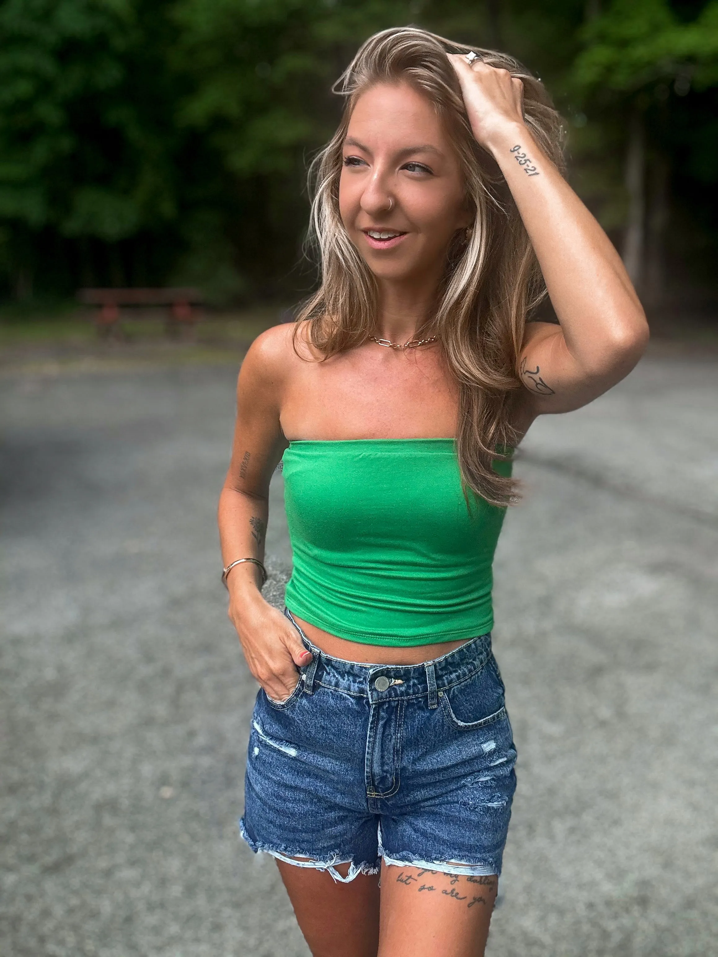 Sara’s Favorite High-Rise Full Coverage Denim Shorts