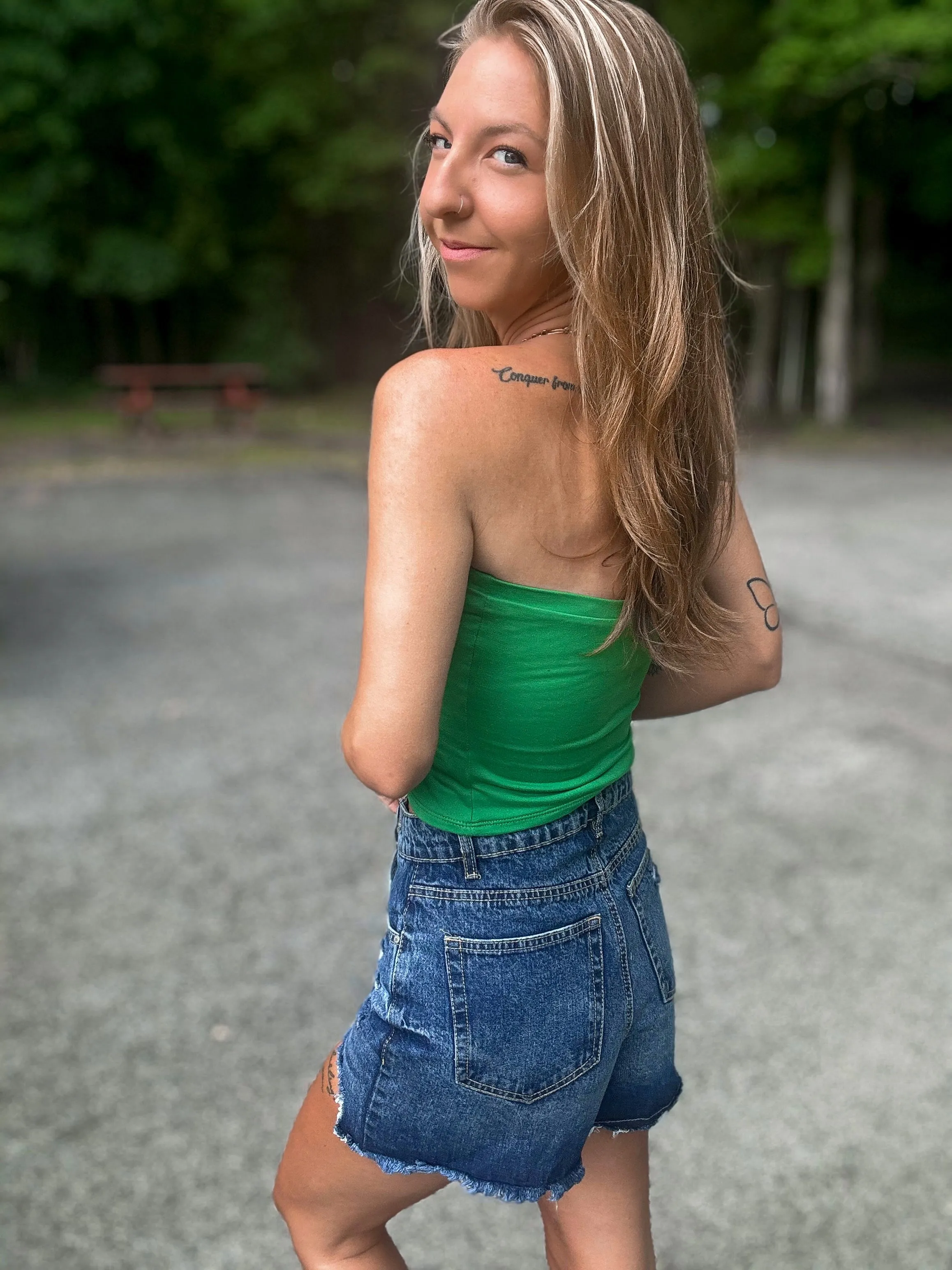 Sara’s Favorite High-Rise Full Coverage Denim Shorts