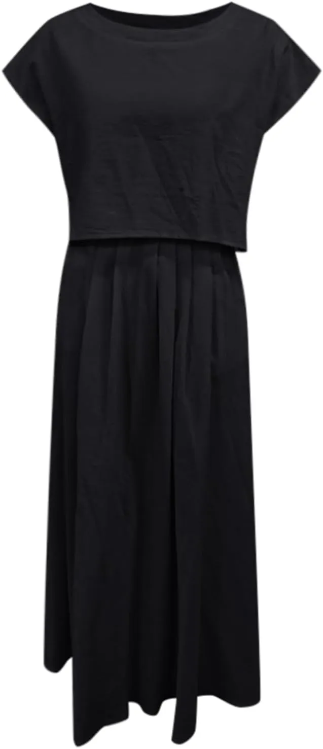 Shirt Dresses for Women 2025 Summer Elegant Drop Waist Flowy Swing Spring Wedding Guest Dress Preppy Cowgirl Outfits
