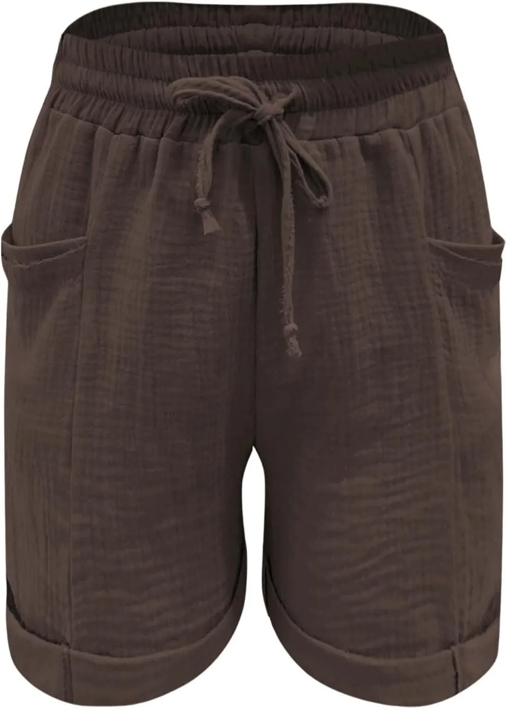 Shorts for Women Linen Shorts Elastic Waist Casual Lightweight with Pockets Cute Drawstring Summer Beach Shorts 2025 Fashion