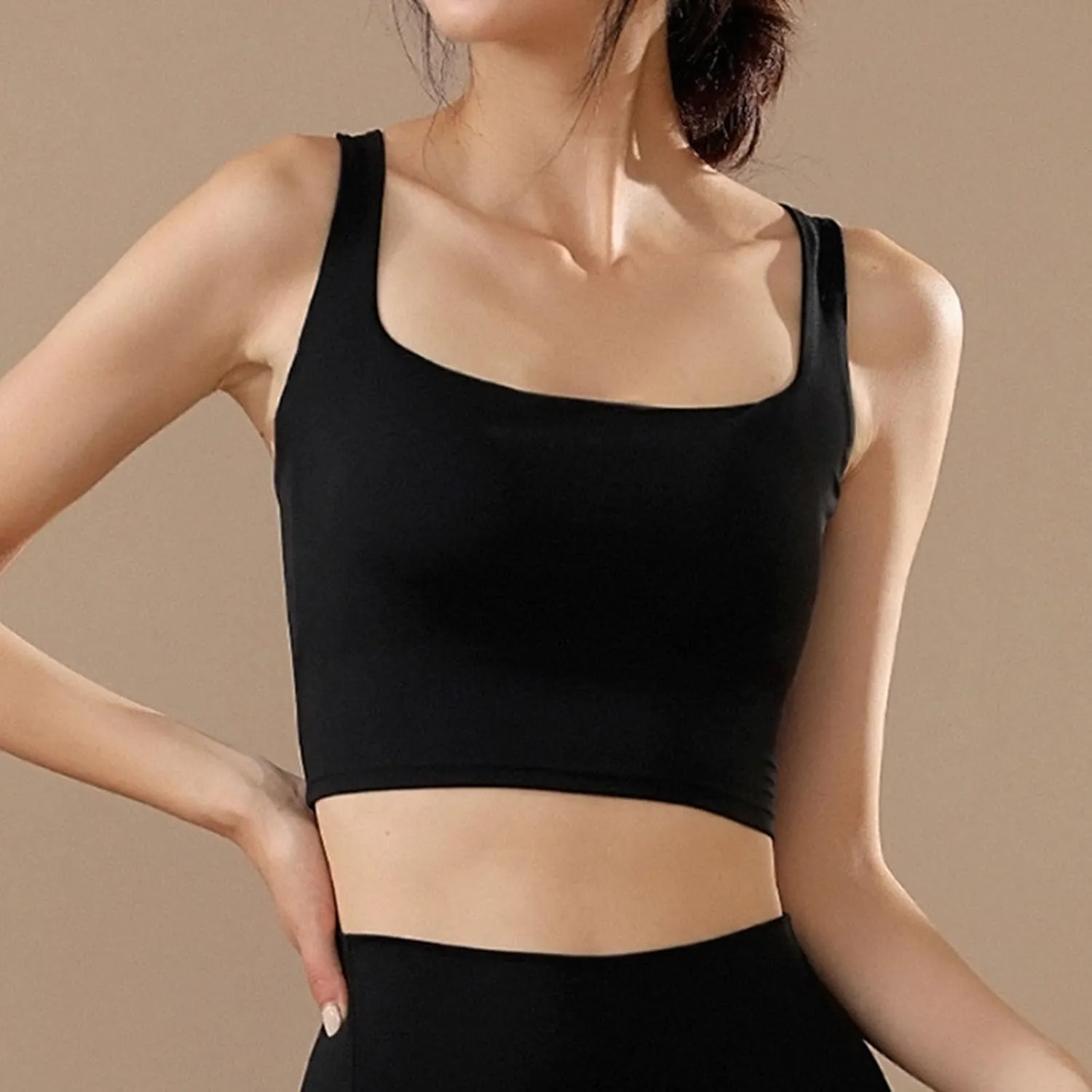 Sports Bras Women's Yoga Bra Solid Color High Elasticity Detachable Chest Pad Beautiful Back Yoga Sports Bra Yoga