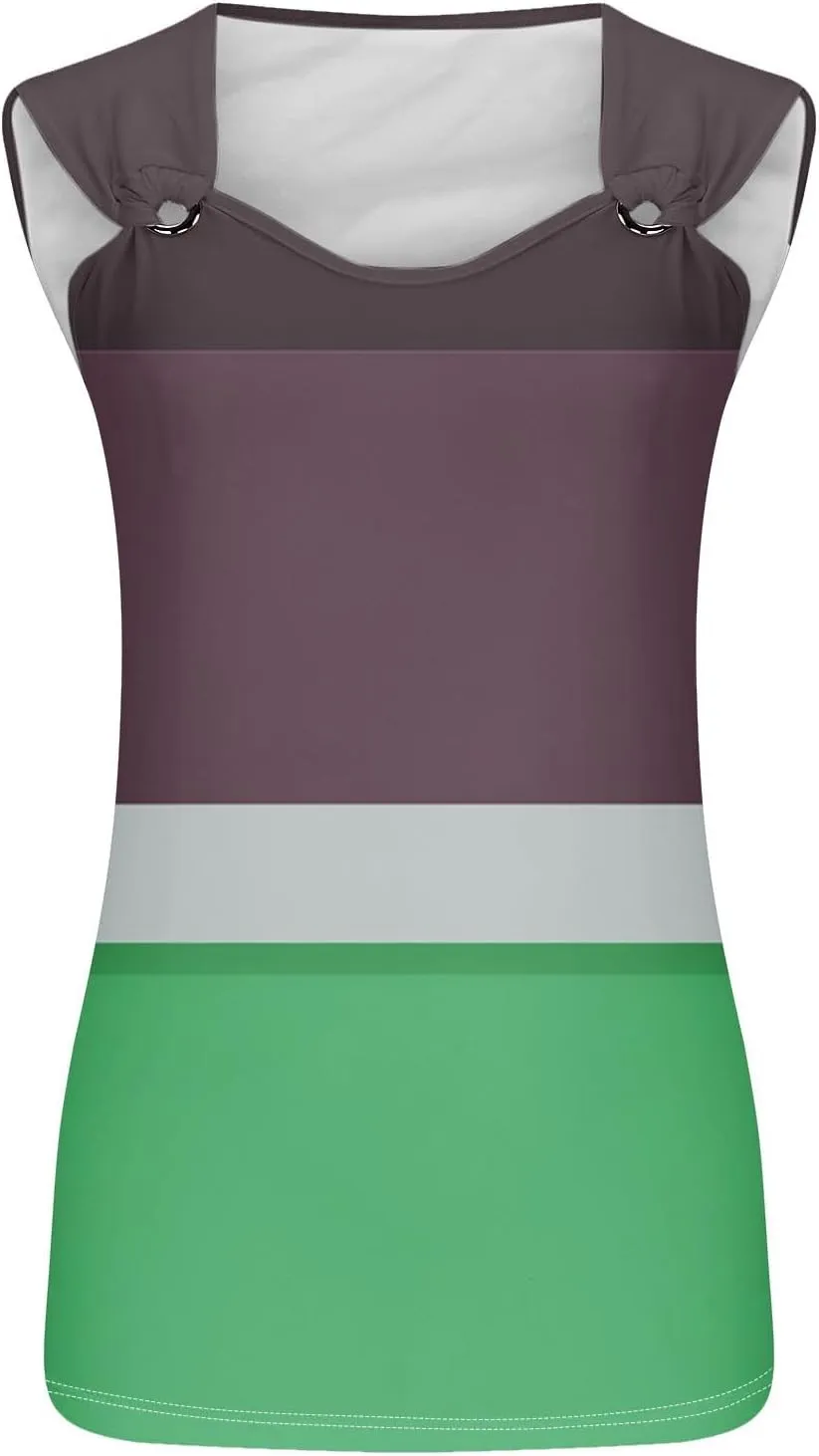 Summer Tank Tops for Women 2025 Color Block Print Casual V Neck Sleeveless Tops Trendy Summer Beach Comfy Tank Top