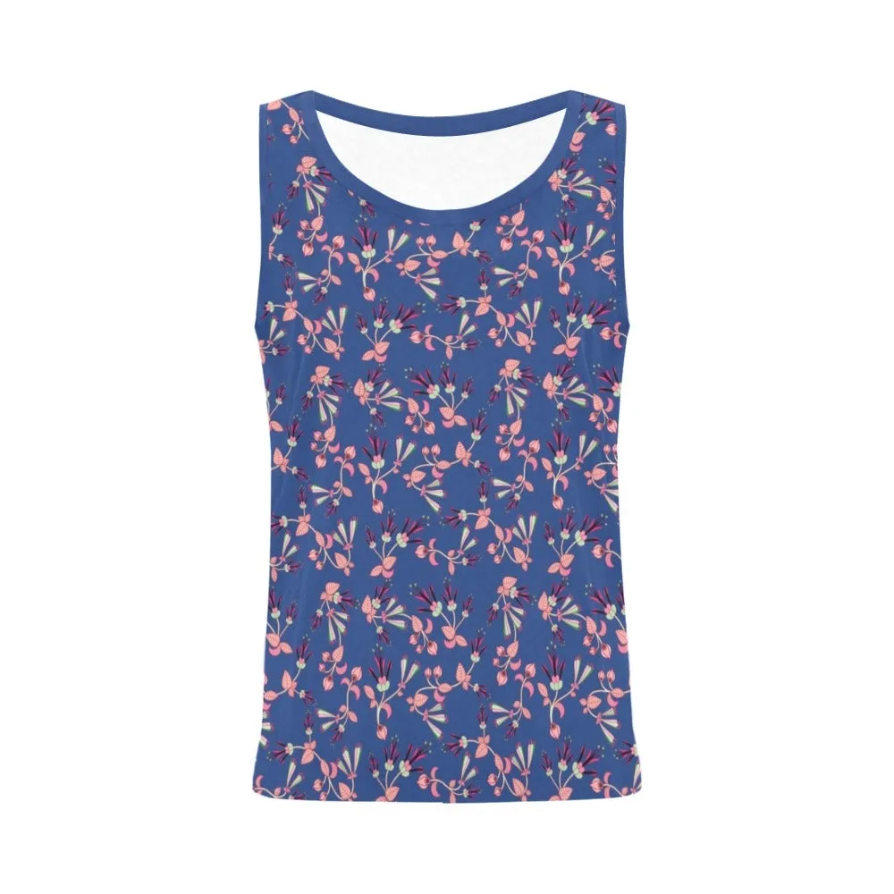Swift Floral Peach Blue Tank Top for Women