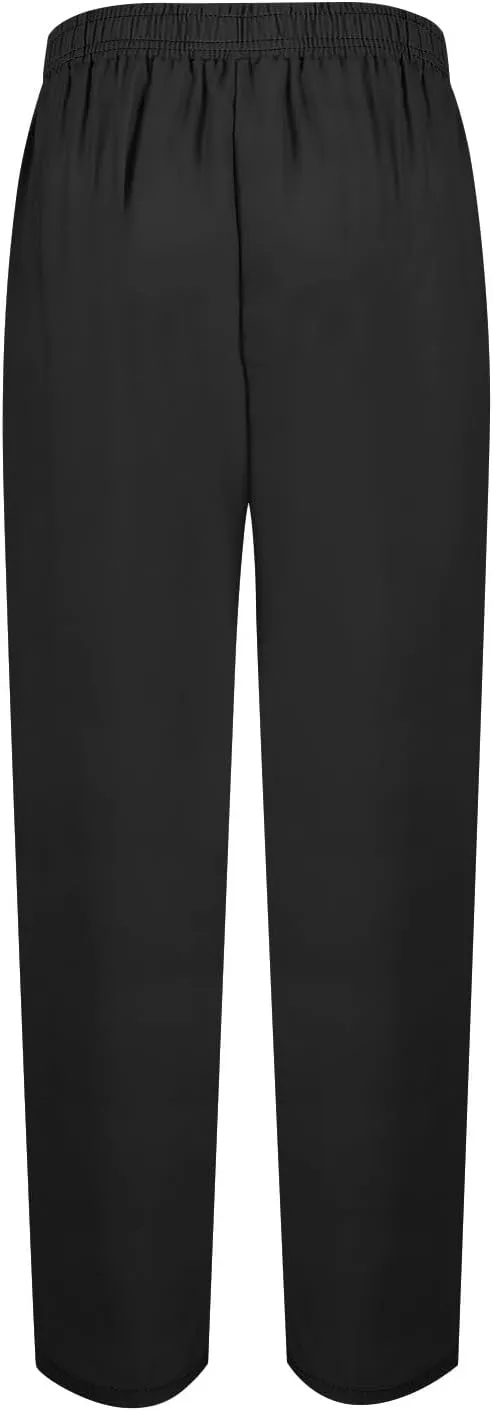 Women's Cotton Linen Pants Summer Elastic High Waist Wide Leg Pants Casual Lightweight Loose Trousers with Pockets