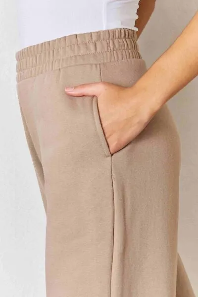 Women's RISEN Wide Waistband Slit Wide Leg Pants